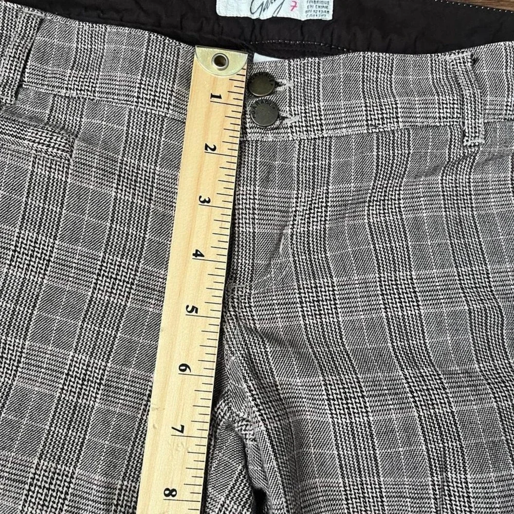 Vintage Garage Plaid‎ Flare Trousers Low Rise Women 7 Office Academia Preppy - Picture 4 of 8